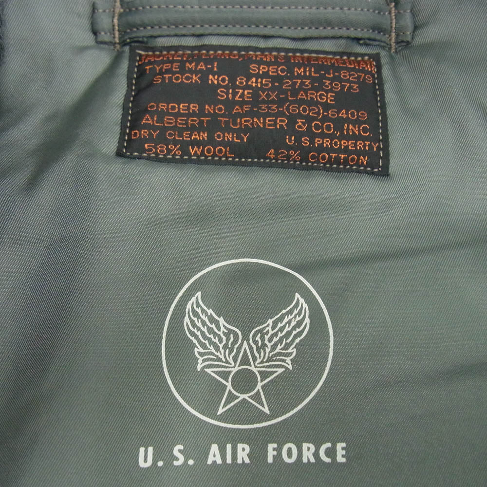 Buzz Rickson's バズリクソンズ BR15571 MA-1 フライトジャケット 1st MODEL 319th FTR. アウター ミリタリー ジャケット カーキ系 グレー系 XXL【新古品】【未使用】【中古】