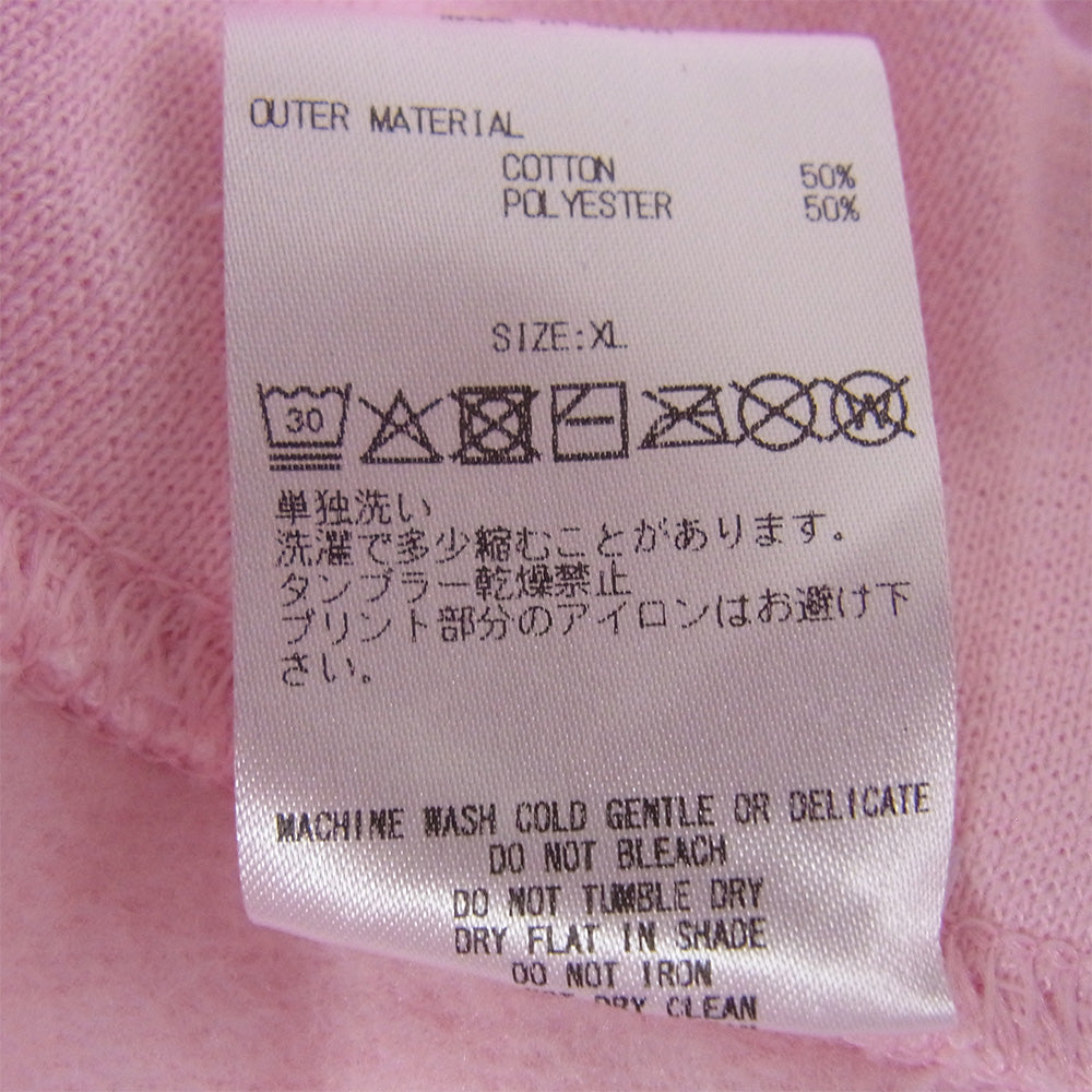 GOD SELECTION XXX ゴッドセレクション GX-S25-12FCS-01 x FRAGMENT Crew Neck 12th Anniversary フラグメント クルー ネック スウェット ピンク系 XL【美品】【中古】