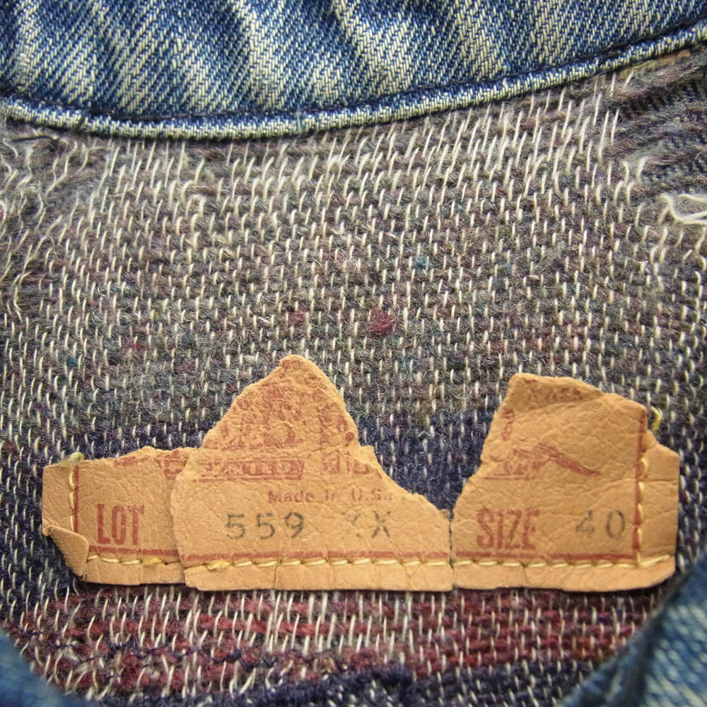 Levi's リーバイス ヴィンテージ オリジナル 60s 559 BIGE ブランケット ボタン裏刻印O デニムジャケット インディゴブルー系【中古】