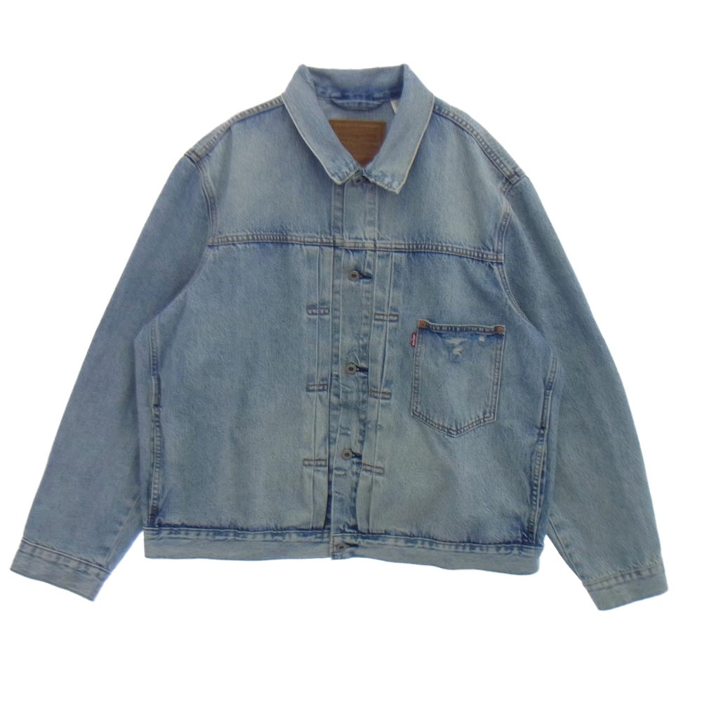 Levi's リーバイス PC9-A3174-0006 TYPE I TRUCKER JACKET ダメージ加工 トラッカー デニム ジャケット ライトブルー系 XL【中古】