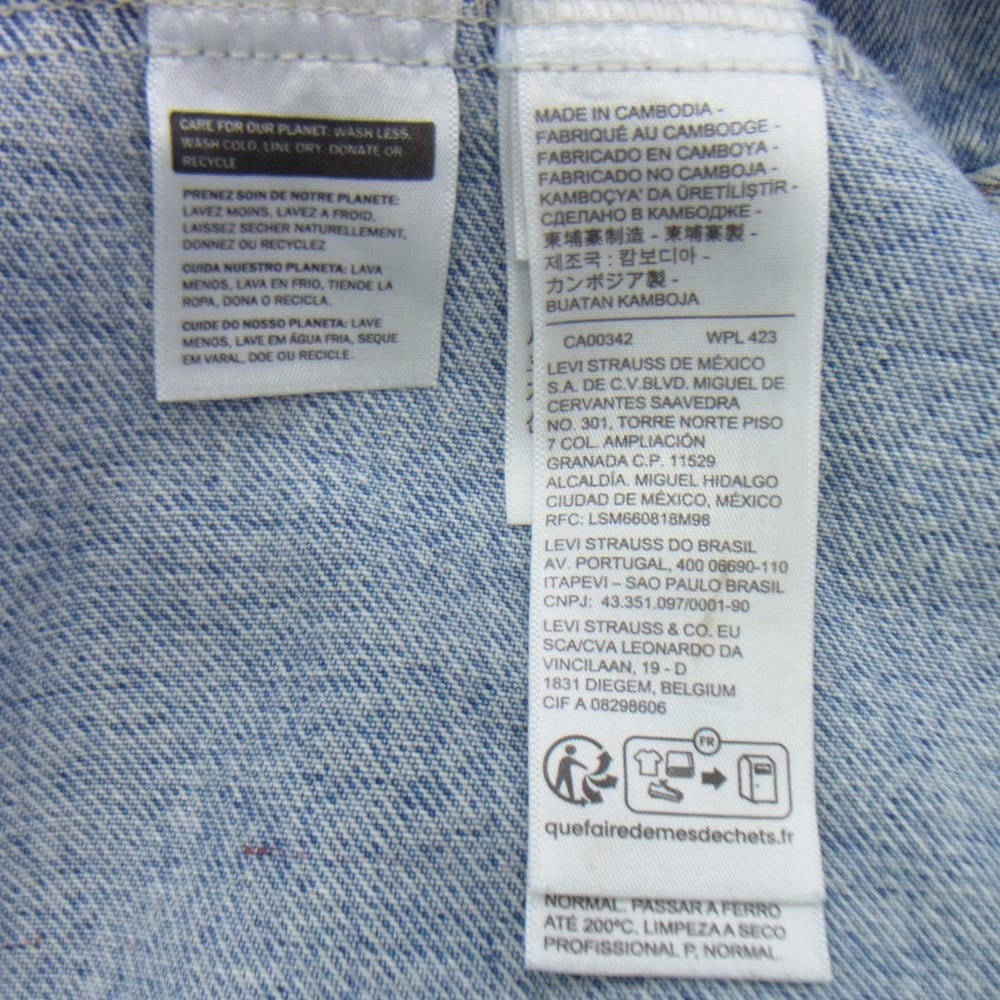 Levi's リーバイス PC9-A3174-0006 TYPE I TRUCKER JACKET ダメージ加工 トラッカー デニム ジャケット ライトブルー系 XL【中古】