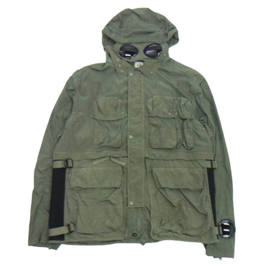 C.P.Company シーピーカンパニー 24SS Chrome-R Goggle Utility Jacket ゴーグル ナイロン ユーティリティ ミリタリー ジャケット カーキ系 52【中古】