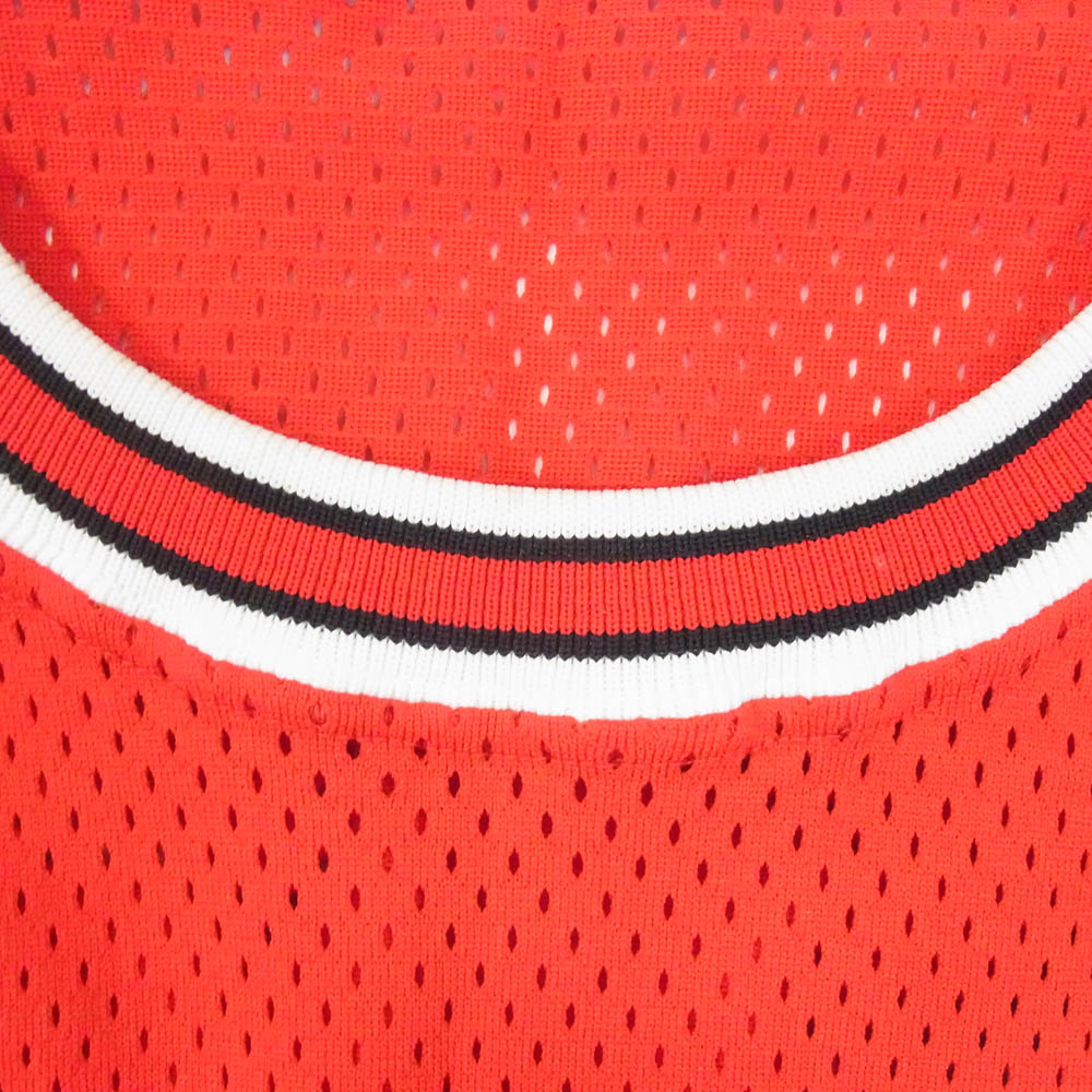 Champion チャンピオン 90s USA製 NBA CHICAGO BULLS MICHAEL JORDAN シカゴ ブルズ マイケル ジョーダン ゲーム シャツ レッド系 48【中古】