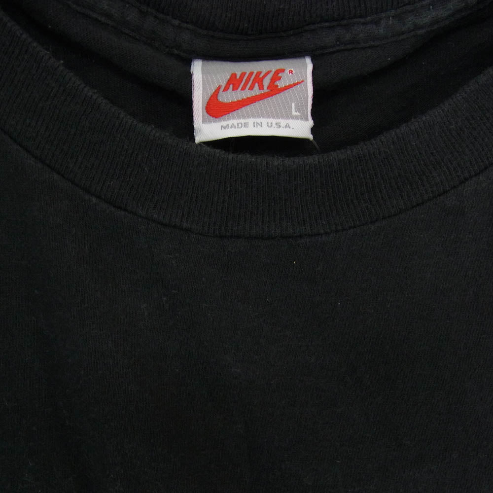 NIKE ナイキ ヴィンテージ 90s USA製 銀タグ AIR JORDAN ART OF THE DUNK ジョーダン プリント Tシャツ ブラック系 L【中古】