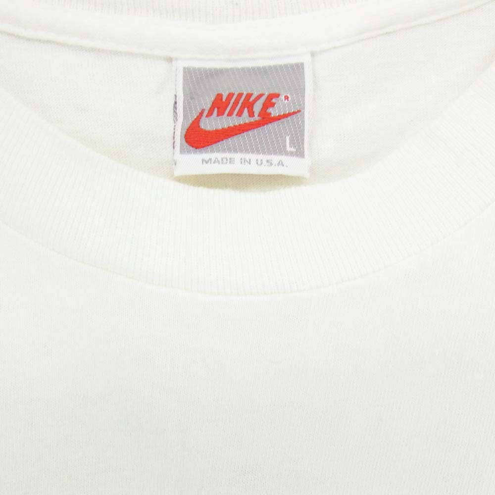 NIKE ナイキ ヴィンテージ 90s USA製 銀タグ AIR JORDAN The Man Who Could Fly ジョーダン プリント Tシャツ ホワイト系 L【中古】