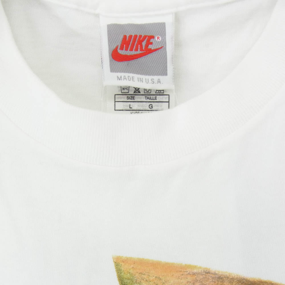 NIKE ナイキ ヴィンテージ 90s USA製 銀タグ jordan restaurant ジョーダン Tシャツ 白系 ホワイト系 L【中古】