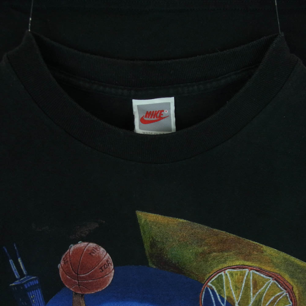 NIKE ナイキ ヴィンテージ 90s USA製 銀タグ jordan restaurant ジョーダン 半袖 Tシャツ コットン ブラック系 L【中古】