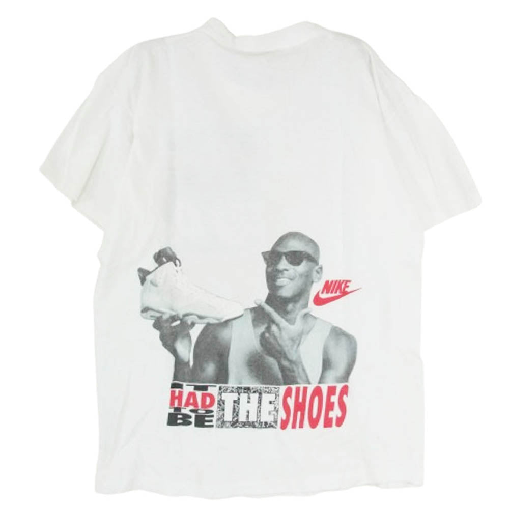NIKE ナイキ ヴィンテージ 90s USA製 銀タグ IT'S GOTTA BE DA SHOES MICHAEL JORDAN SPIKE LEE ジョーダン スパイクリー プリント Tシャツ ホワイト系 M【中古】