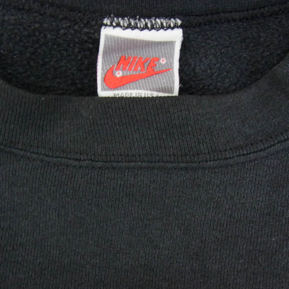 NIKE ナイキ ヴィンテージ 90s USA製 銀タグ AIR JORDAN プリント スウェット Flight ブラック系 M【中古】