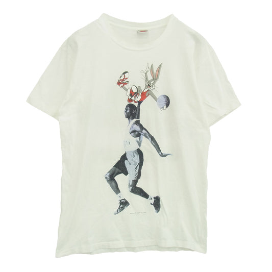 NIKE ナイキ ヴィンテージ 90s USA製 銀タグ HARE JORDAN and AIR JORDAN ジョーダン バックスバニー プリント Tシャツ ホワイト系 M【中古】