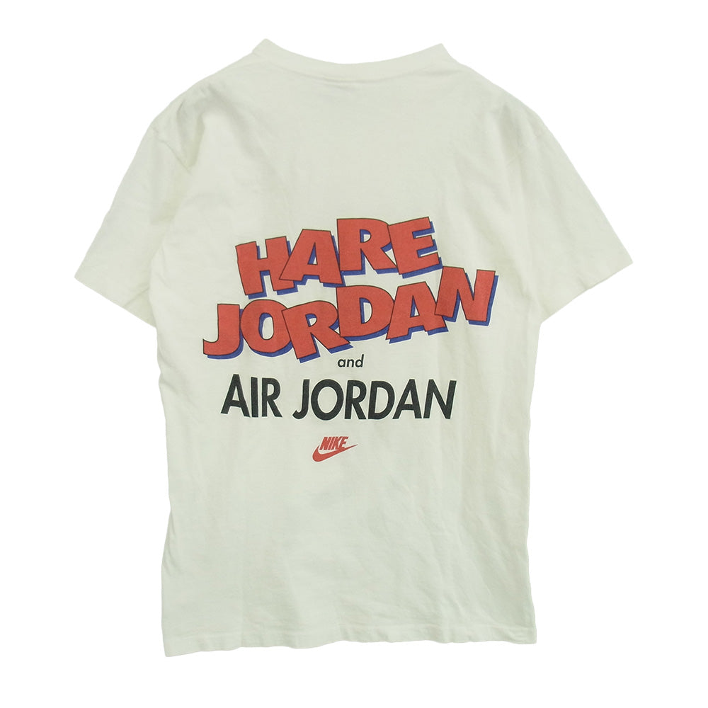 NIKE ナイキ ヴィンテージ 90s USA製 銀タグ HARE JORDAN and AIR JORDAN ジョーダン バックスバニー プリント Tシャツ ホワイト系 M【中古】