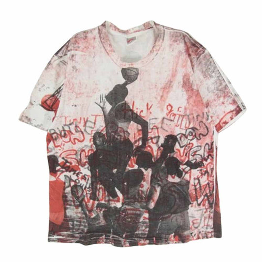 NIKE ナイキ ヴィンテージ 90s USA製 銀タグ MICHAEL JORDAN All over print ジョーダン 総柄 プリント Tシャツ ホワイト系 M【中古】