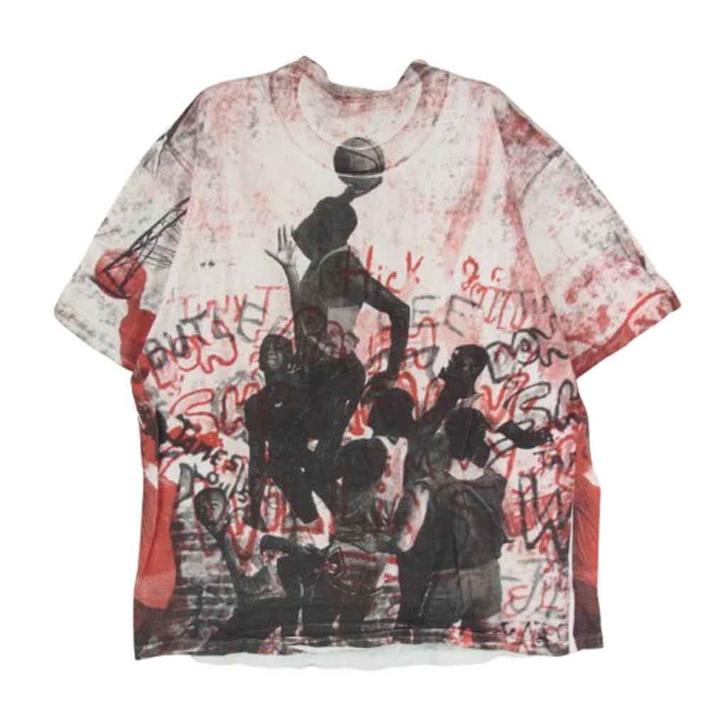 NIKE ナイキ ヴィンテージ 90s USA製 銀タグ MICHAEL JORDAN All over print ジョーダン 総柄 プリント Tシャツ ホワイト系 M【中古】