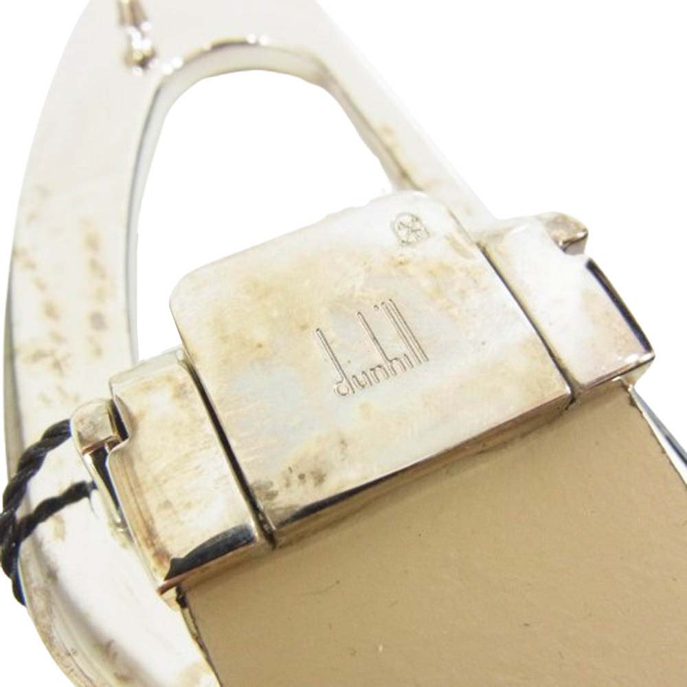 Dunhill ダンヒル Dシルバーバックル レザー ベルト ブラック系【中古】