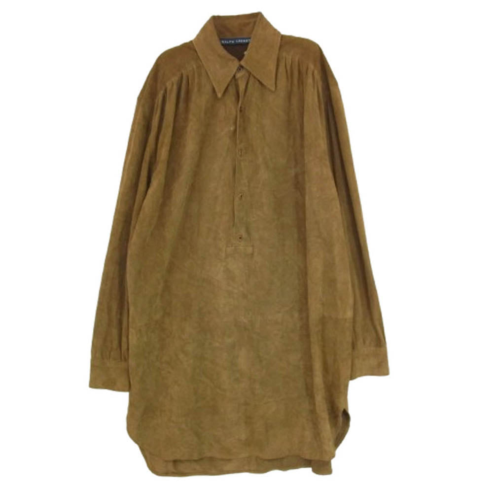 RALPH LAUREN ラルフローレン オールド プルオーバー スウェード 長袖シャツ ブラウン系 6【中古】