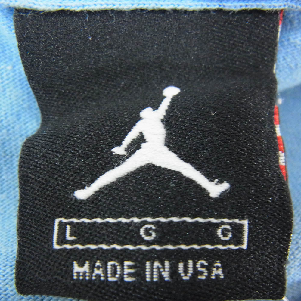 NIKE ナイキ USA製 ジャンプマンタグ all over print 総柄 Tシャツ ライトブルー系 L【中古】