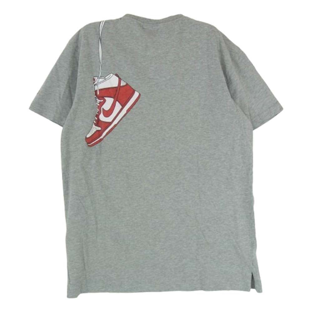 NIKE ナイキ ジャンプマンタグ 肩掛けジョーダン 復刻 プリント Tシャツ グレー系 L【中古】