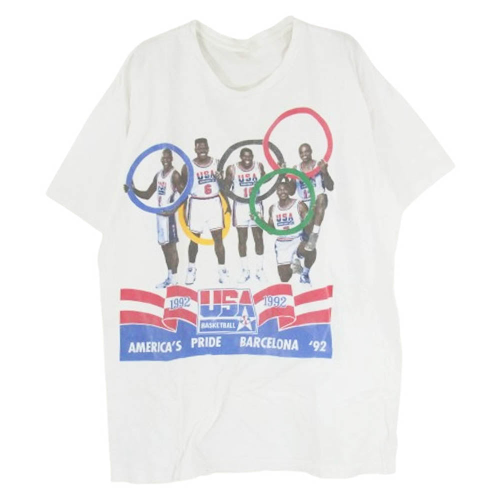 ヴィンテージ DREAM TEAM 1992 バルセロナオリンピック ドリームチーム プリント Tシャツ ホワイト系 表記無し【中古】