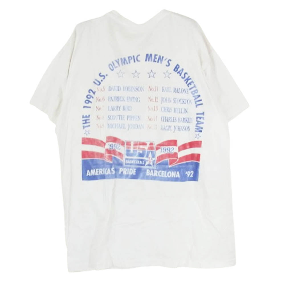 ヴィンテージ DREAM TEAM 1992 バルセロナオリンピック ドリームチーム プリント Tシャツ ホワイト系 表記無し【中古】