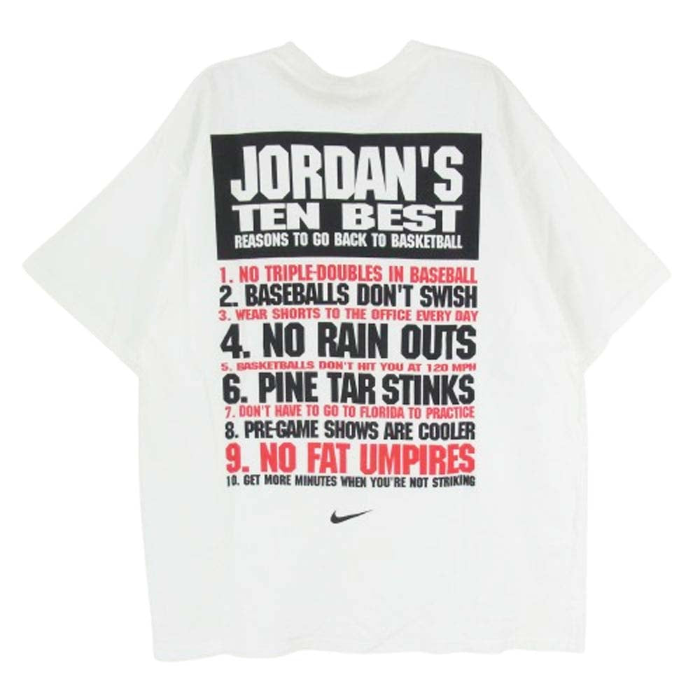 NIKE ナイキ 90s 00s 白タグ Jordan's Ten Best マイケルジョーダン Tシャツ ホワイト系 M【中古】