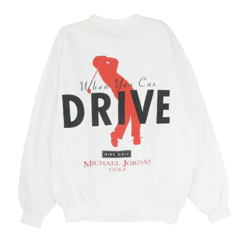 NIKE ナイキ 90s 00s USA製 白タグ MICHAEL JORDAN GOLF マイケルジョーダン ゴルフ スウェット ホワイト系 M【中古】