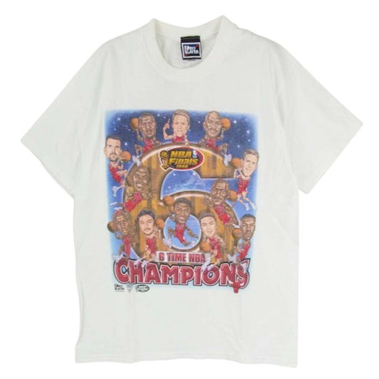 ヴィンテージ 90s USA製 pro player CHICAGO BULLS シカゴ ブルズ イラスト Tシャツ ホワイト系 M【中古】