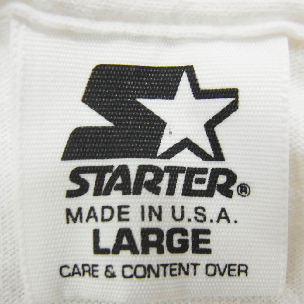 ヴィンテージ 90s USA製 starter CHICAGO BULLS シカゴ ブルズ イラスト Tシャツ ホワイト系 L【中古】