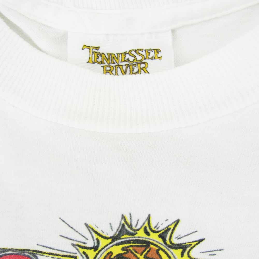 ヴィンテージ 90s USA製 tennessee river CHICAGO BULLS シカゴ ブルズ イラスト Tシャツ ホワイト系 M【中古】