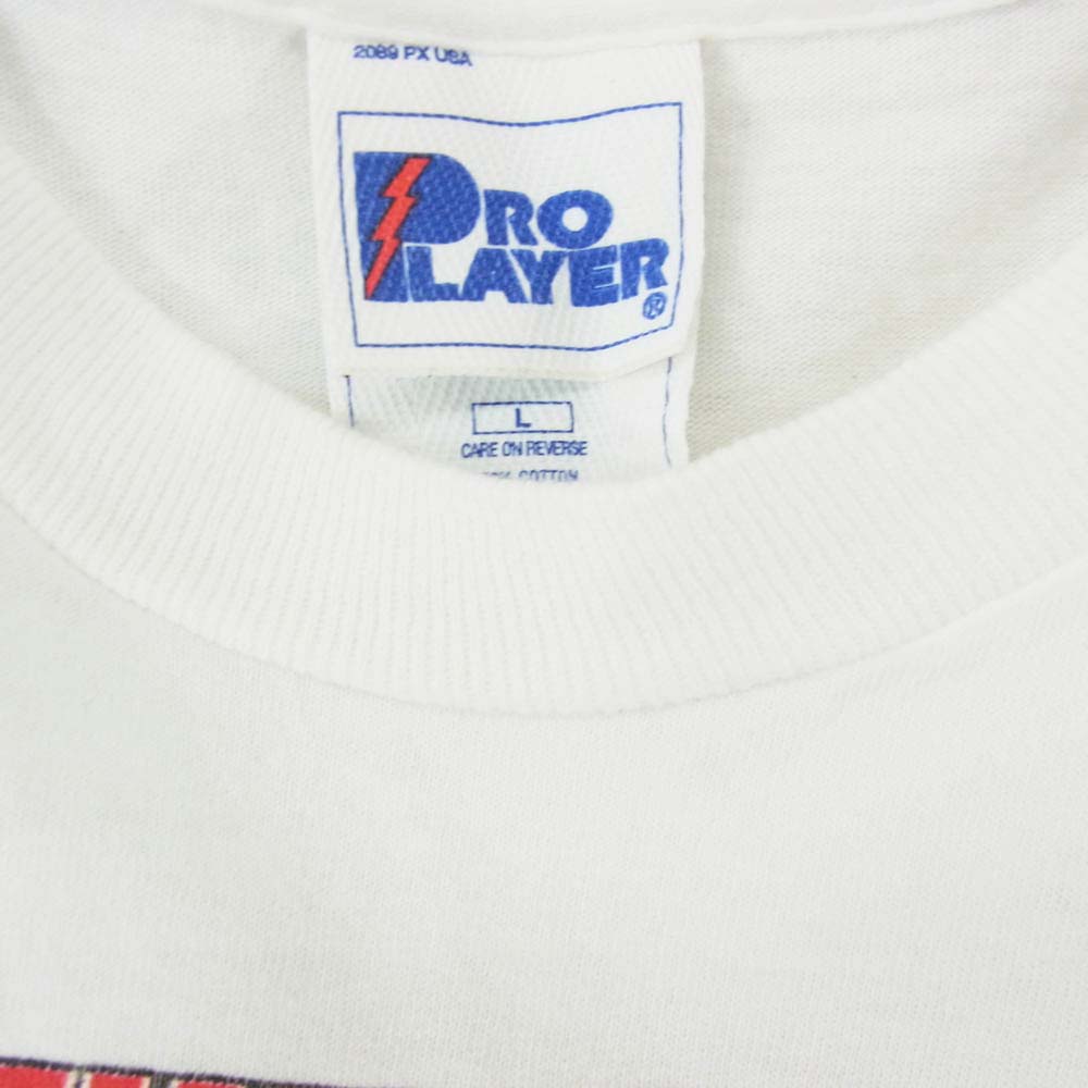 ヴィンテージ 90s USA製 pro player CHICAGO BULLS シカゴ ブルズ イラスト Tシャツ ホワイト系 L【中古】
