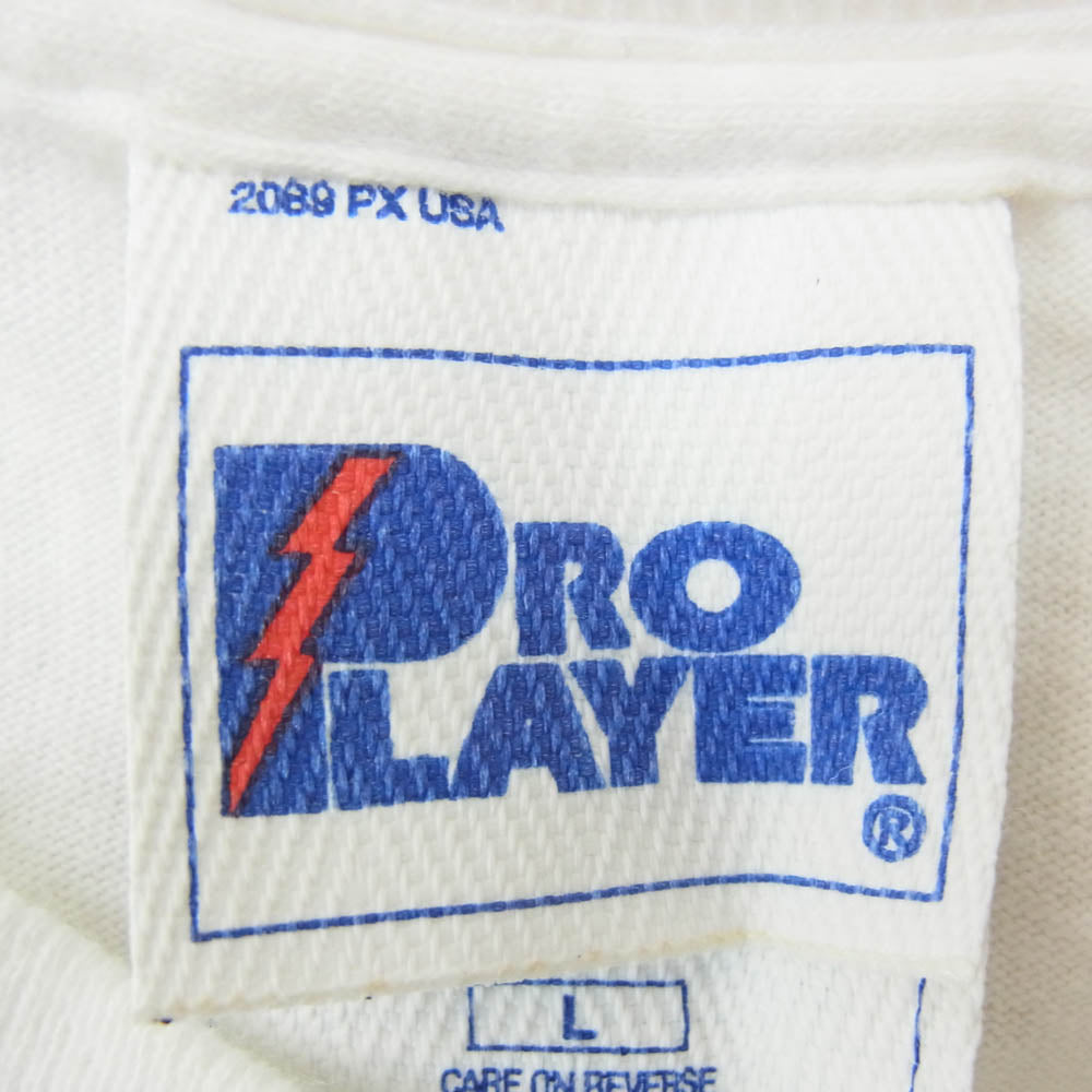 ヴィンテージ 90s USA製 pro player CHICAGO BULLS シカゴ ブルズ イラスト Tシャツ ホワイト系 L【中古】