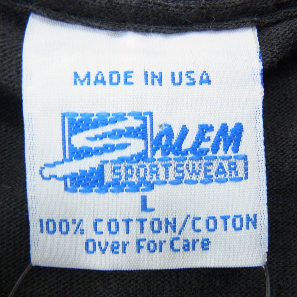 ヴィンテージ 90s USA製 SALEM SPORTS WEAR サレム スポーツウェア CHICAGO BULLS MICHAEL JORDAN シカゴ ブルズ マイケル ジョーダン プリント Tシャツ ブラック系 L【中古】