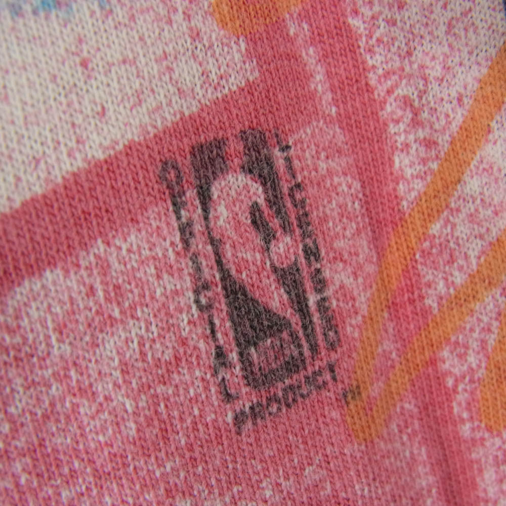 ヴィンテージ Michael Jordan All over print シカゴブルズ マイケル ジョーダン 総柄プリント Tシャツ レッド系 表記無し【中古】