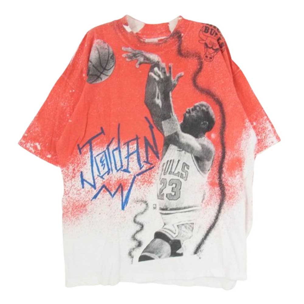 ヴィンテージ Michael Jordan All over print シカゴブルズ マイケル ジョーダン 総柄プリント Tシャツ ブラウン系 表記無し【中古】