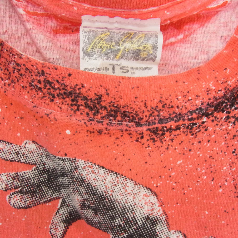 ヴィンテージ 90s Michael Jordan All over print シカゴブルズ マイケル ジョーダン 総柄プリント Tシャツ レッド系 L【中古】