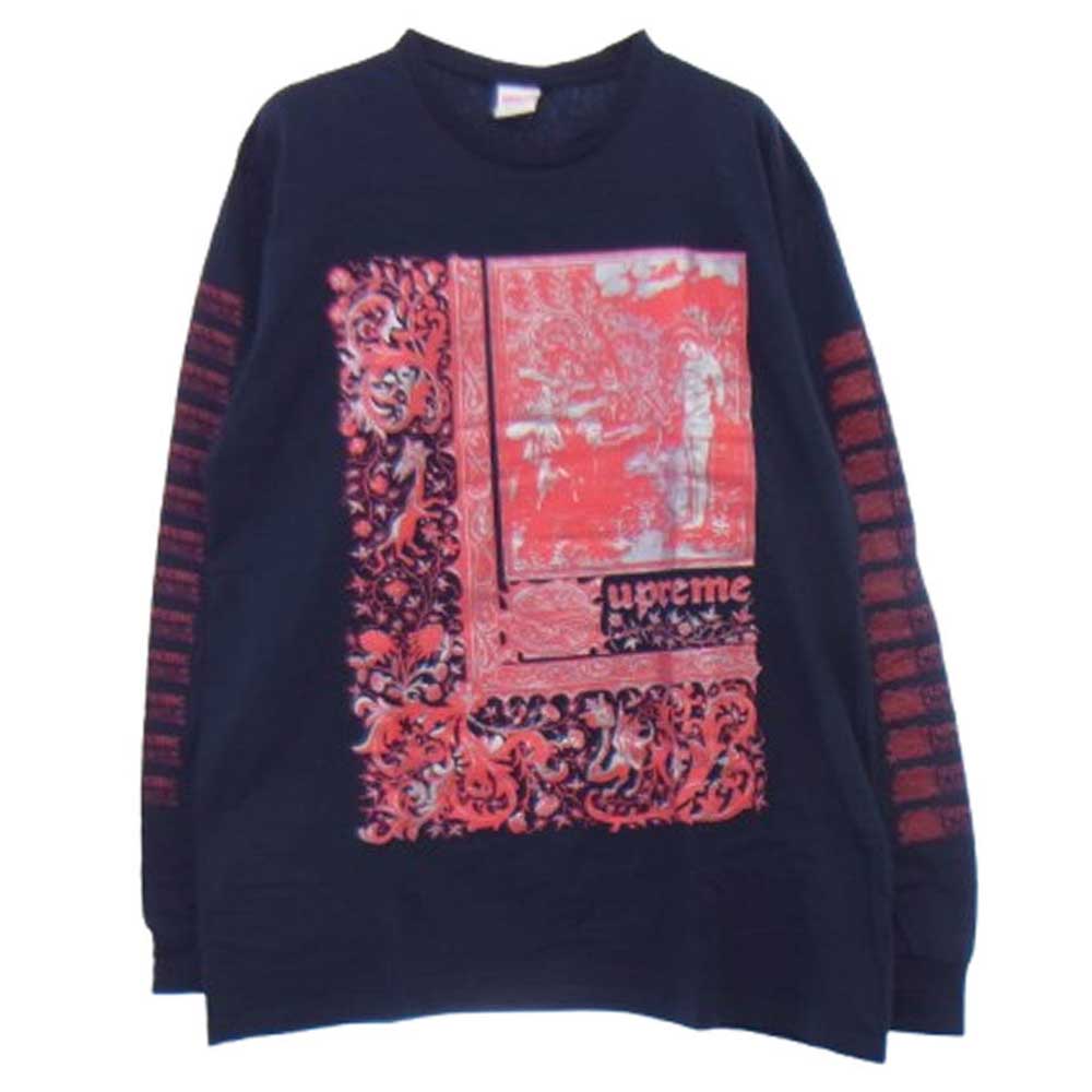 Supreme シュプリーム 24SS Saint Sebastian L／S Teeセイント セント セバスチャン スリーブロゴ 長袖 カットソー ダークネイビー系 L【中古】