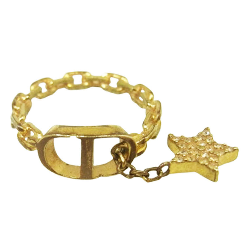 Christian Dior クリスチャンディオール PETIT CD プチ CDアイコン スター リング ゴールド系 11号【中古】