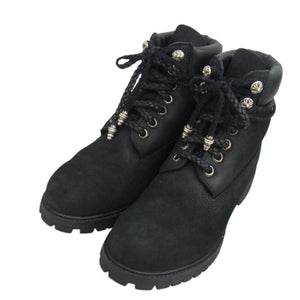 CHROME HEARTS クロムハーツ（原本無） 010073 001 × Timberland PREMIUM ティンバーランドプレミアム 6IN WATERPROOF BOOTS クロスボール バックダガー ウォータープルーフ ブーツ ブラック系 27cm【中古】