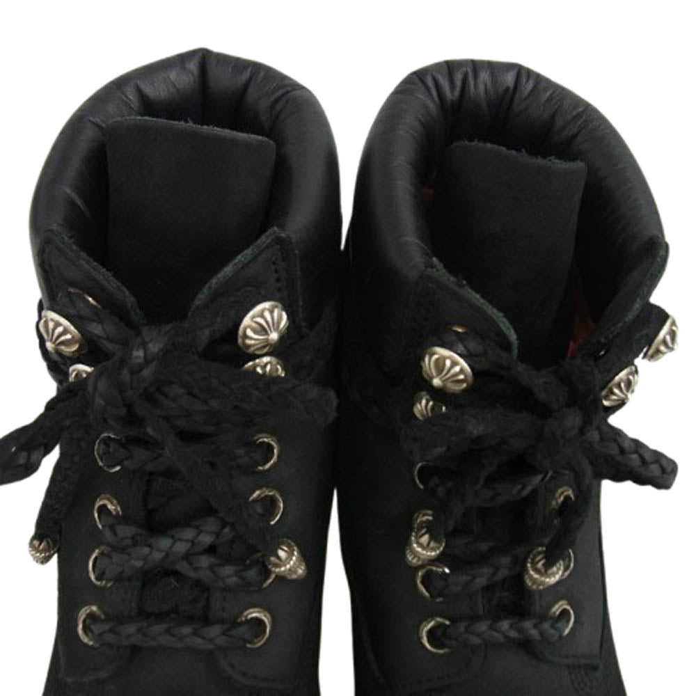 CHROME HEARTS クロムハーツ（原本無） 010073 001 × Timberland PREMIUM ティンバーランドプレミアム 6IN WATERPROOF BOOTS クロスボール バックダガー ウォータープルーフ ブーツ ブラック系 27cm【中古】