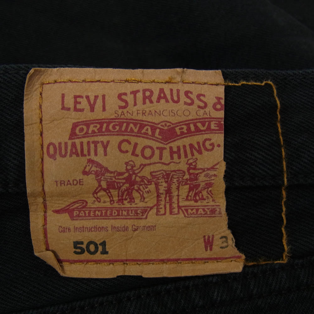 Levi's リーバイス 00501-0165 501 BLACK DENIM PANTS ユーロモデル 02年製 C01刻印 ブラックデニムパンツ ブラック系 38【中古】
