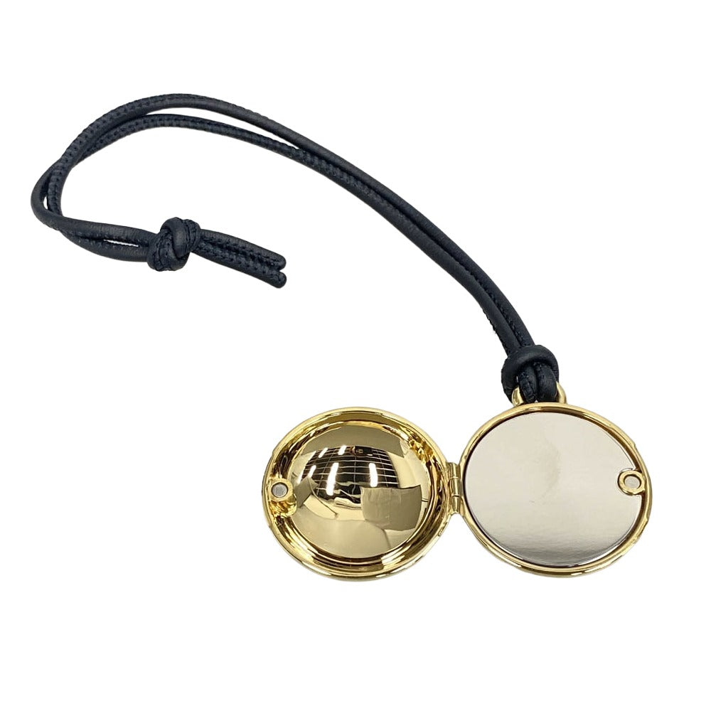 LOEWE ロエベ ペブル ロケット ミラー チャーム ゴールド系【中古】