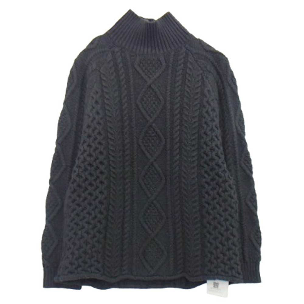 FEAR OF GOD フィアオブゴッド Cable Knit タートル ネック ケーブル ローゲージ ニット チャコール系 L【中古】