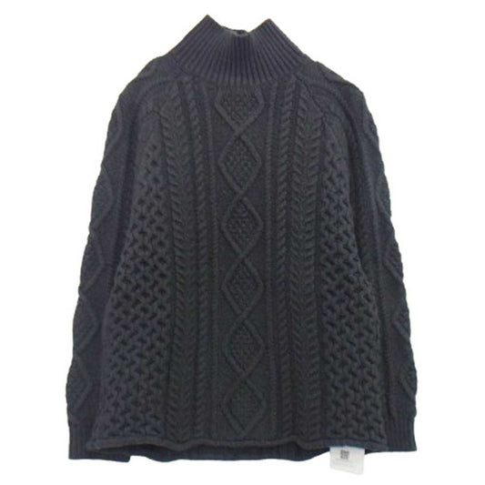 FEAR OF GOD フィアオブゴッド Cable Knit タートル ネック ケーブル ローゲージ ニット チャコール系 L【中古】