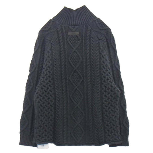FEAR OF GOD フィアオブゴッド Cable Knit タートル ネック ケーブル ローゲージ ニット チャコール系 L【中古】