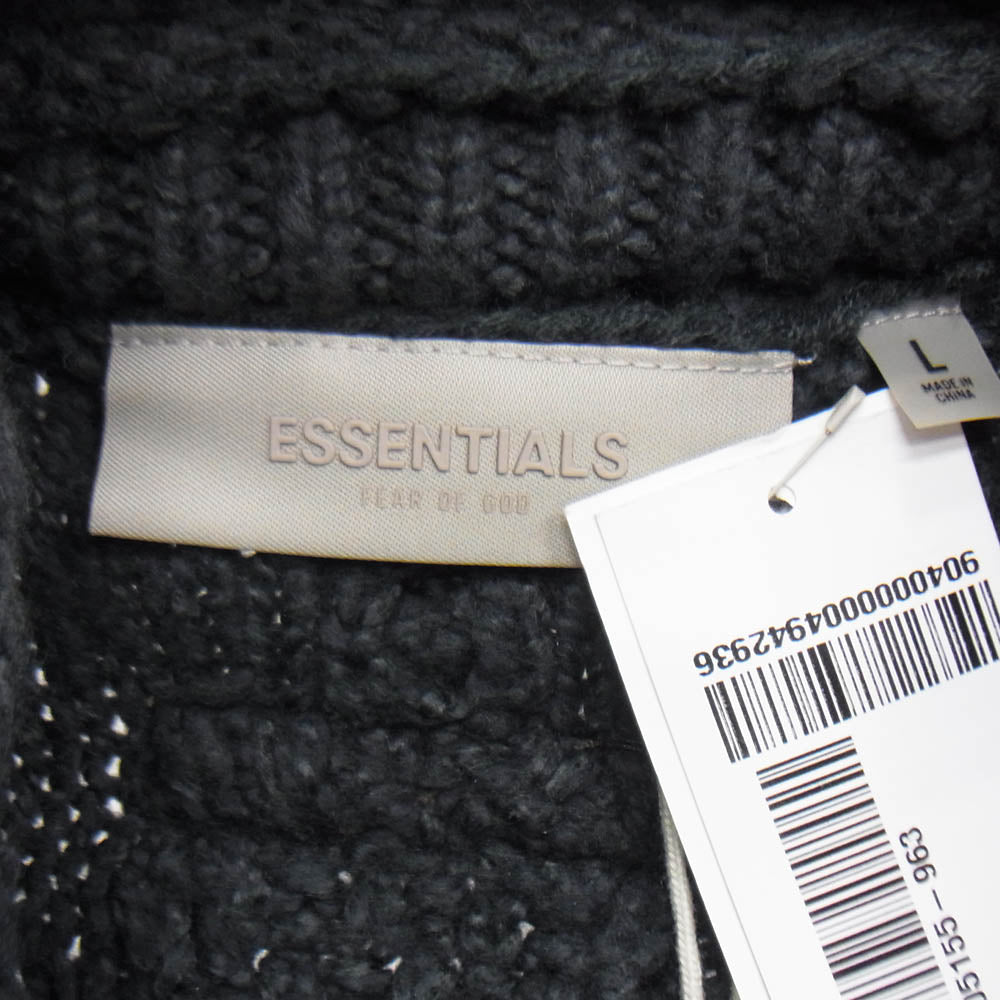 FEAR OF GOD フィアオブゴッド Cable Knit タートル ネック ケーブル ローゲージ ニット チャコール系 L【中古】