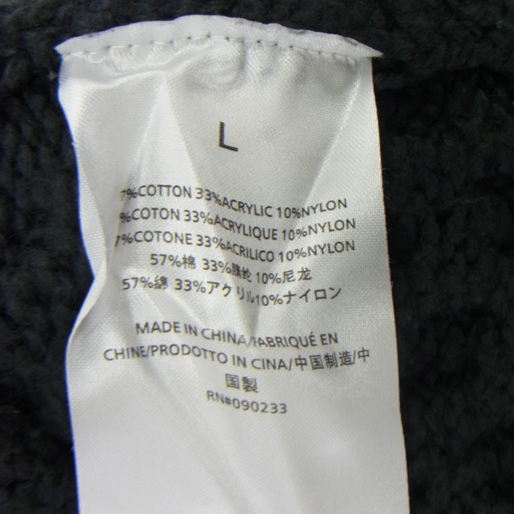 FEAR OF GOD フィアオブゴッド Cable Knit タートル ネック ケーブル ローゲージ ニット チャコール系 L【中古】