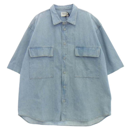 FEAR OF GOD フィアオブゴッド 6H19-2010 Denim SHORT SLEEVE デニム ショートスリーブ 半袖 シャツ ジャケット ライトブルー系 M【中古】