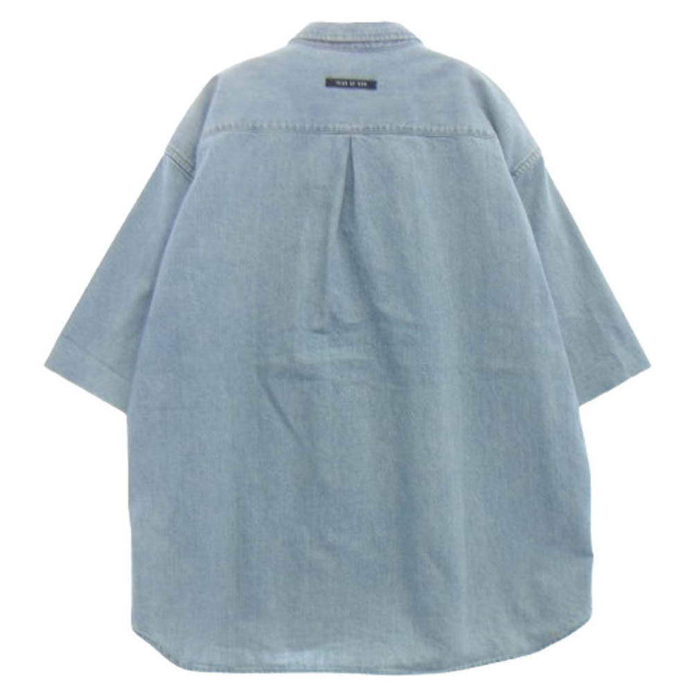 FEAR OF GOD フィアオブゴッド 6H19-2010 Denim SHORT SLEEVE デニム ショートスリーブ 半袖 シャツ ジャケット ライトブルー系 M【中古】