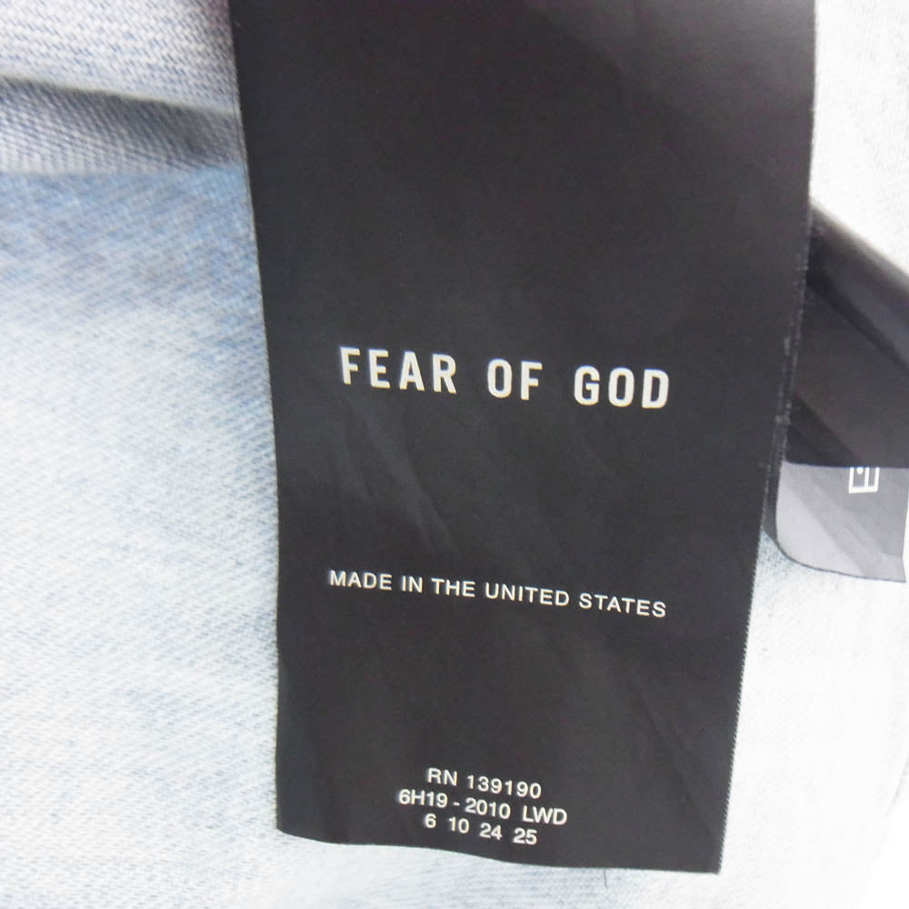 FEAR OF GOD フィアオブゴッド 6H19-2010 Denim SHORT SLEEVE デニム ショートスリーブ 半袖 シャツ ジャケット ライトブルー系 M【中古】