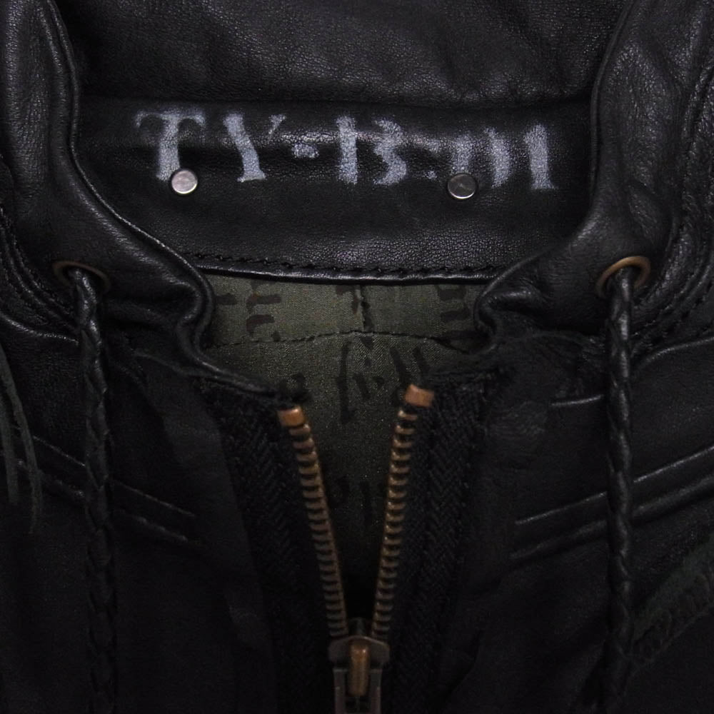 フォーティーンス アディクション TY-B01 シープレザー切替え フリンジ シングル ライダース ジャケット ブラック系 1【中古】