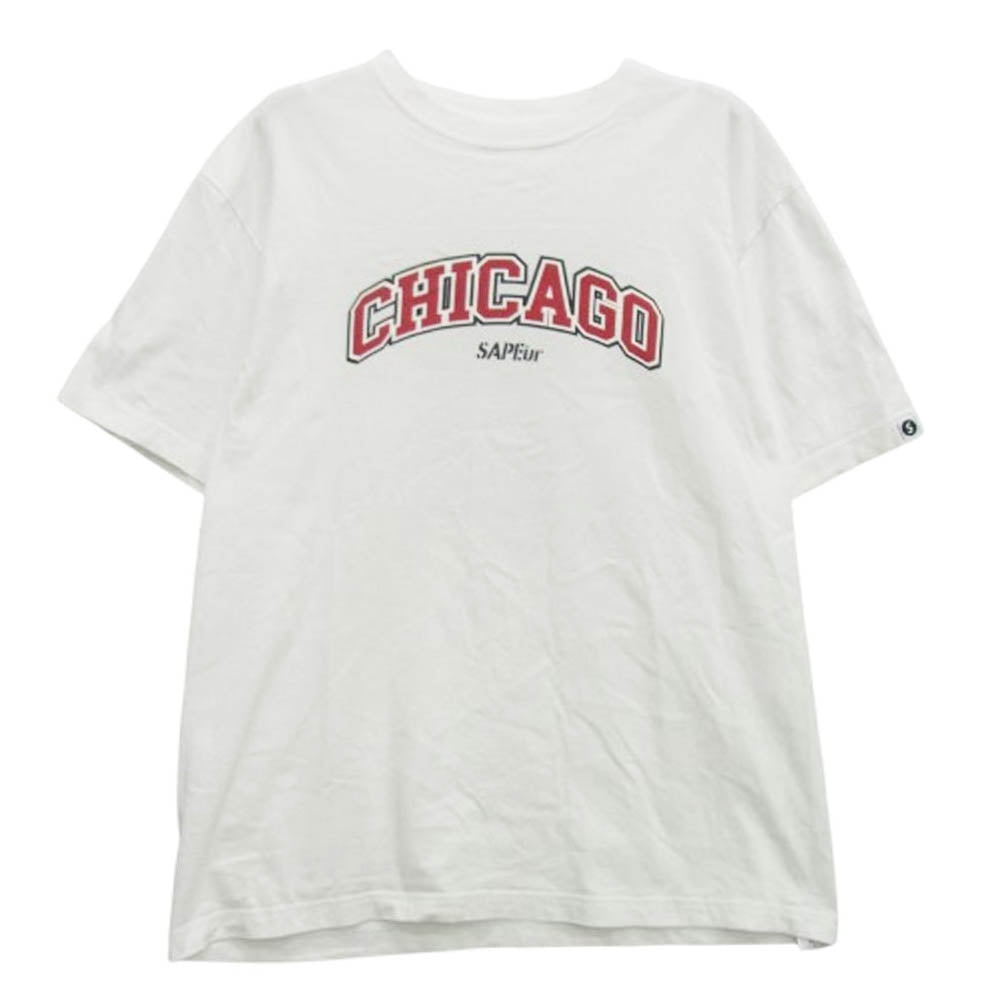 SAPEUR サプール CHICAGO G.O.A.T. シカゴ ゴート 半袖 Tシャツ ホワイト系 L【中古】